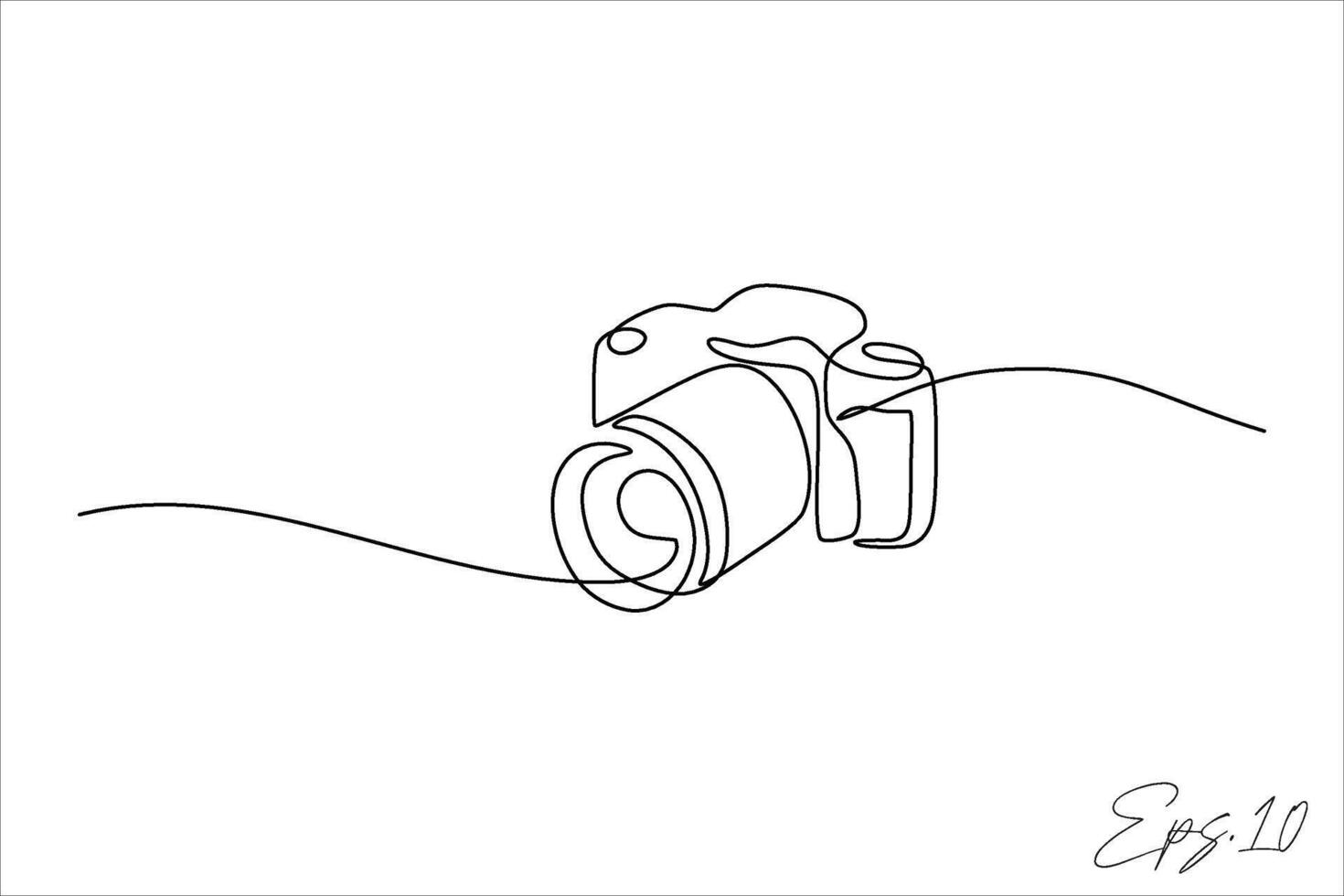 continuous line vector illustration design of digital camera