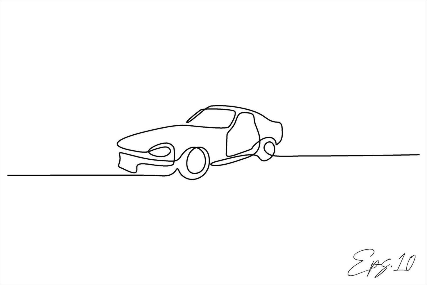 continuous line vector illustration design of sedan car