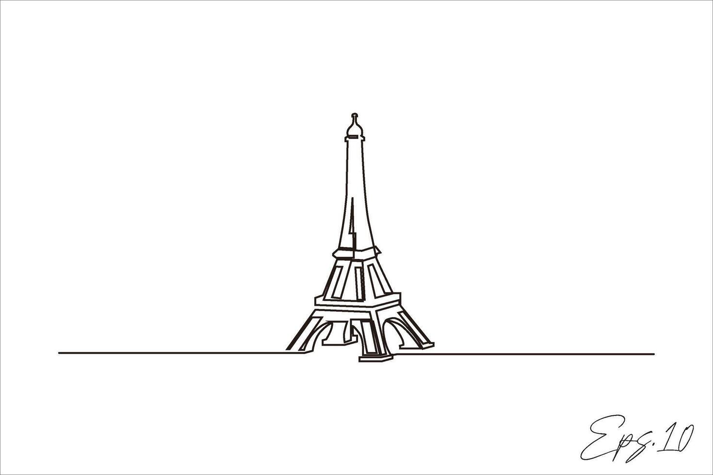 continuous line vector illustration design of tower