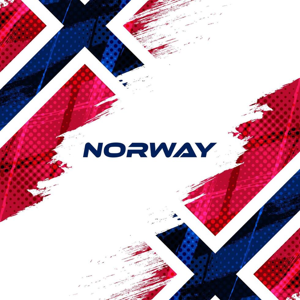 Noruega bandera en cepillo pintar estilo con trama de semitonos efecto. Noruega nacional bandera antecedentes con grunge concepto vector