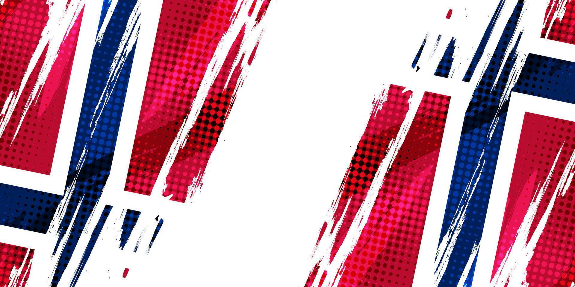 Norway Flag in Brush Paint Style with Halftone Effect. Norway National Flag Background with Grunge Concept vector