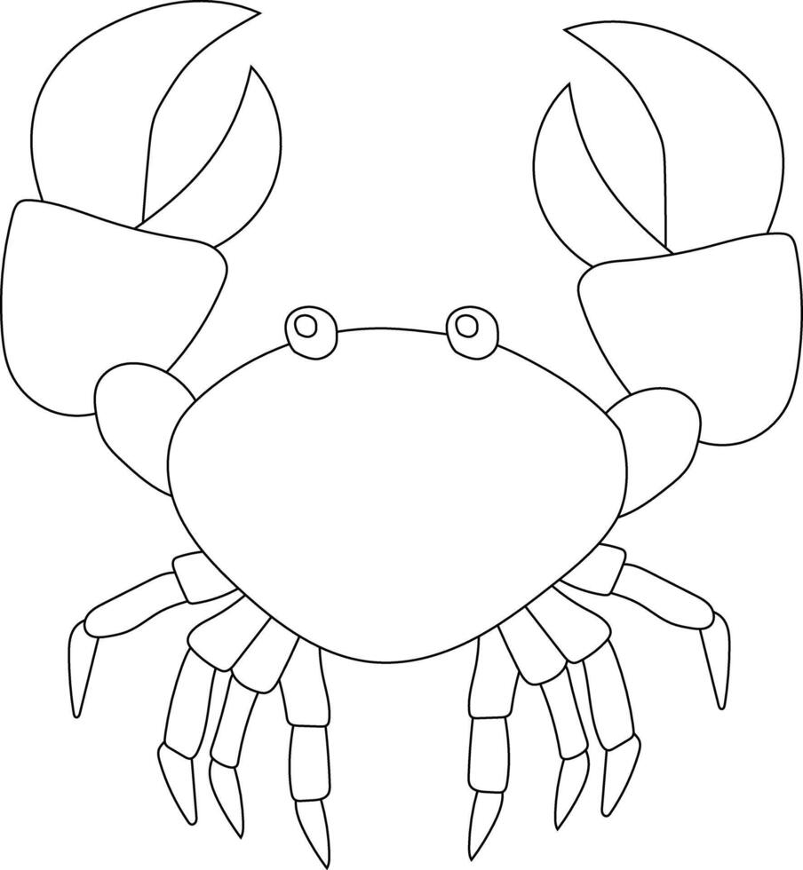 Aquatic Animal. Outline Crab Clipart vector