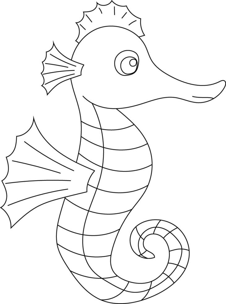 Outline Seahorse Clipart for Lovers of Ocean Creatures vector