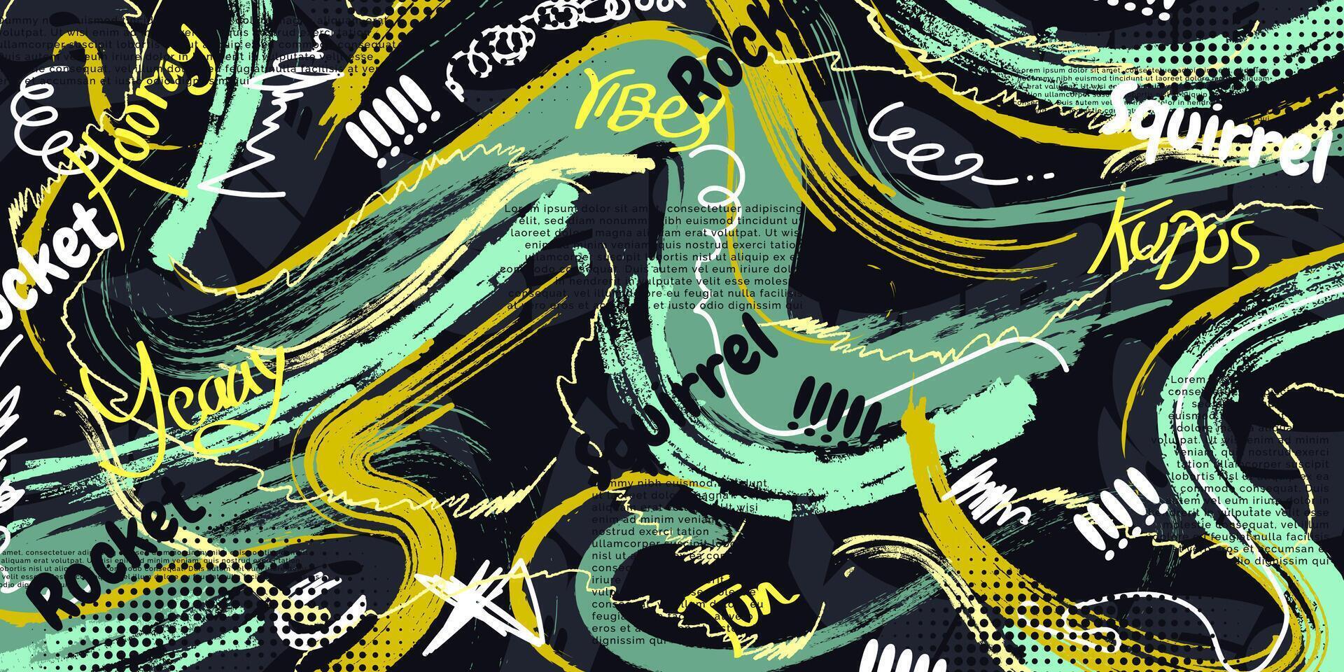 resumen y creativo Arte antecedentes con cepillo textura y Escribiendo texto en collage diseño estilo. creativo diseño adecuado para Deportes bandera o póster vector