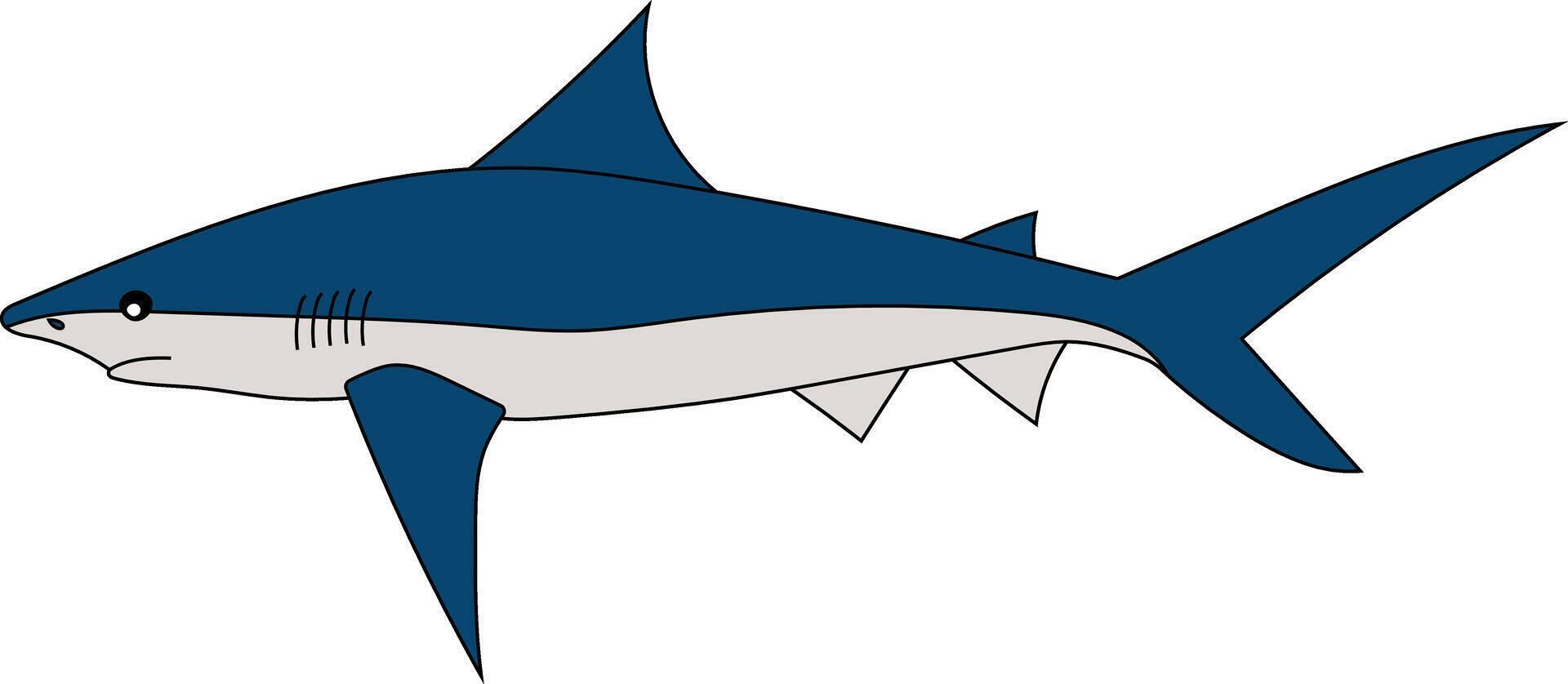 vistoso tiburón clipart para amantes de mar vida vector