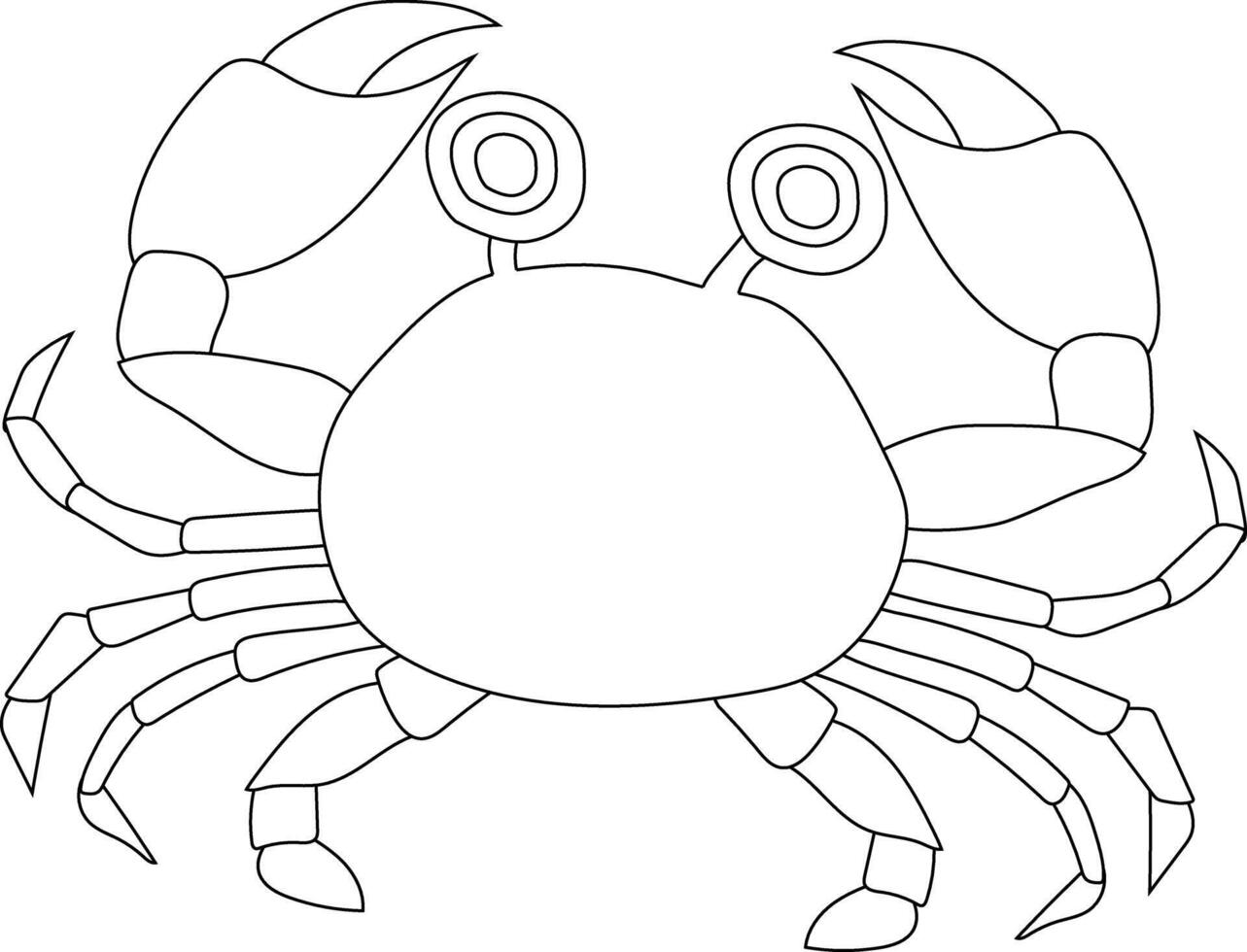 Aquatic Animal. Outline Crab Clipart vector