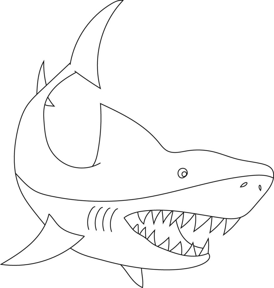 Outline Shark Clipart for Lovers of Sea Animals vector