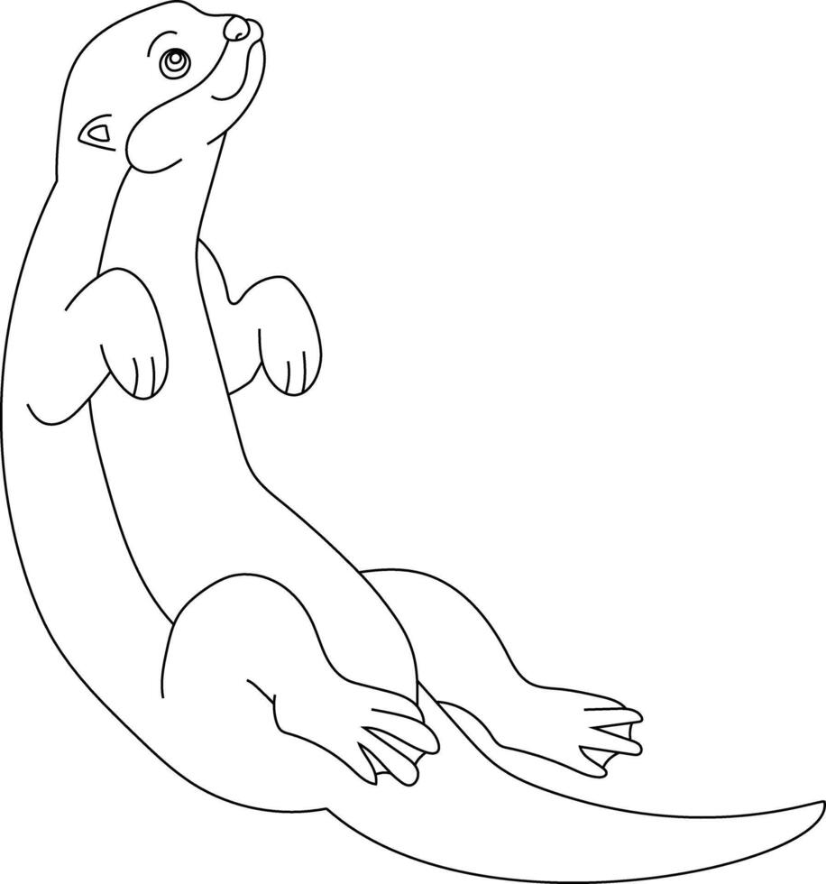 Outline Otter Clipart. Aquatic Animals of the Marine Life vector