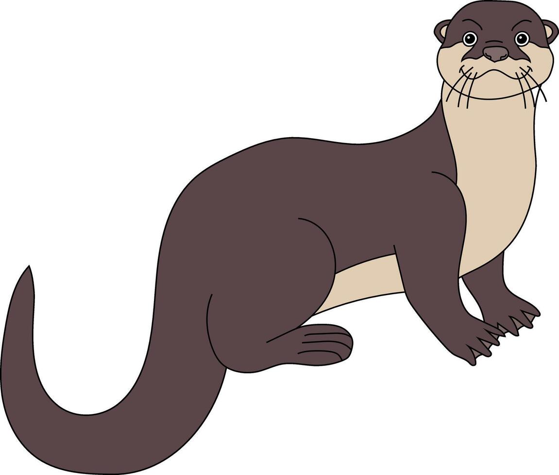Colorful Otter Clipart. Sea Otter from Aquatic Life vector