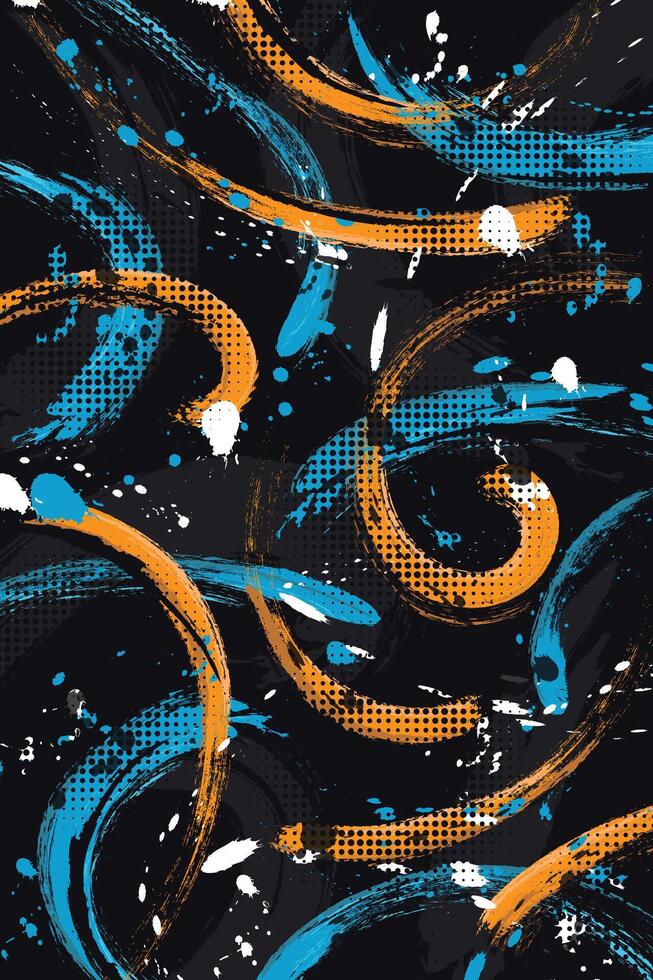Abstract Grunge Background with Blue and Orange Brush Texture. Creative Design for Sports Banner or Poster vector