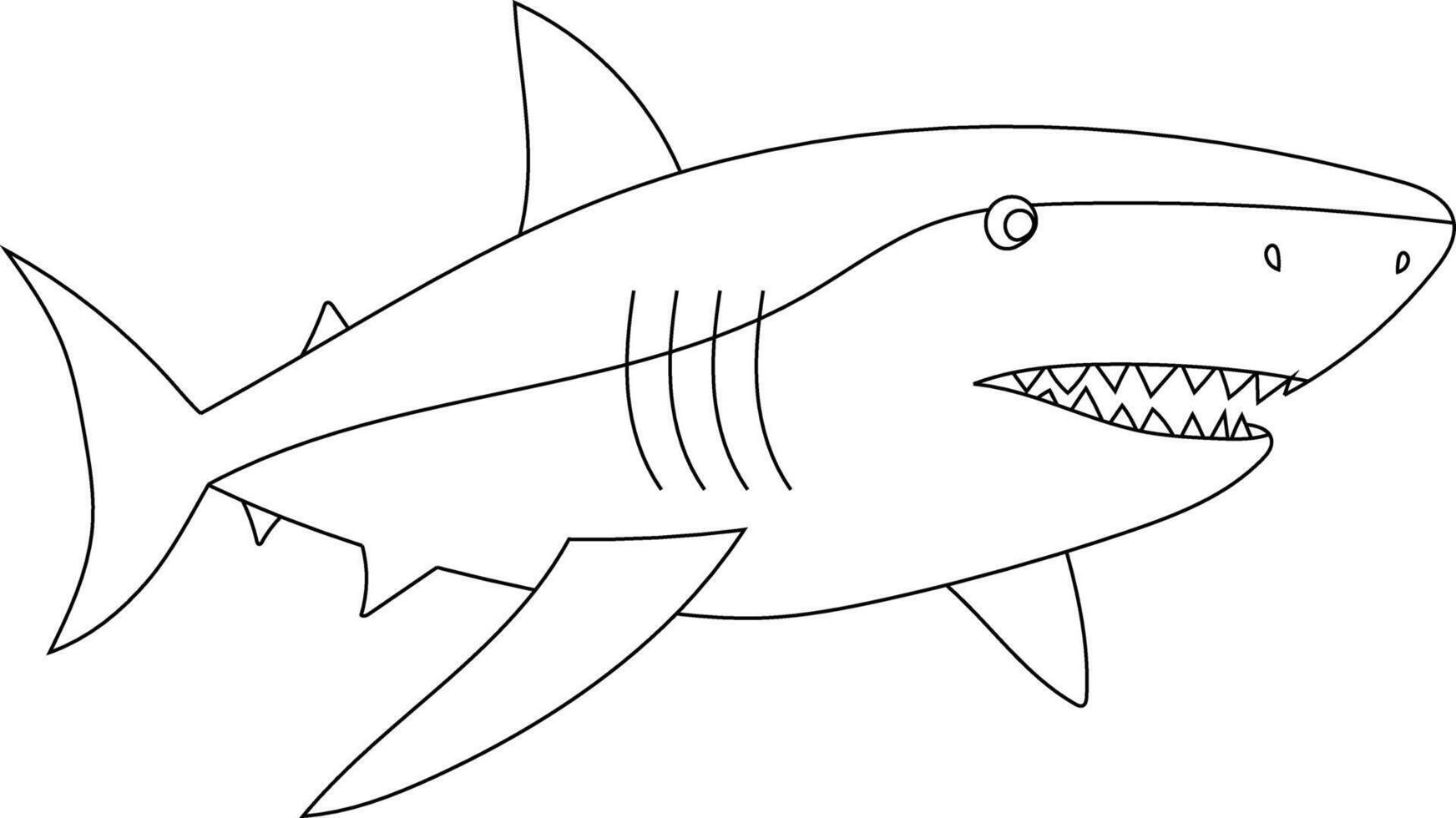 Outline Shark Clipart for Lovers of Sea Animals vector