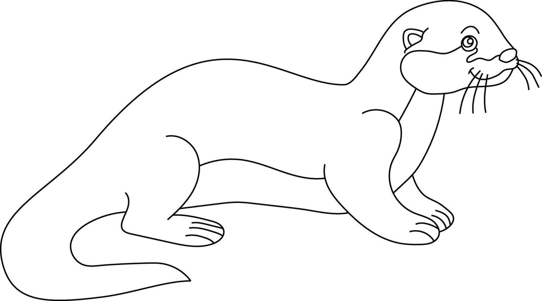 Outline Otter Clipart. Aquatic Animals of the Marine Life vector