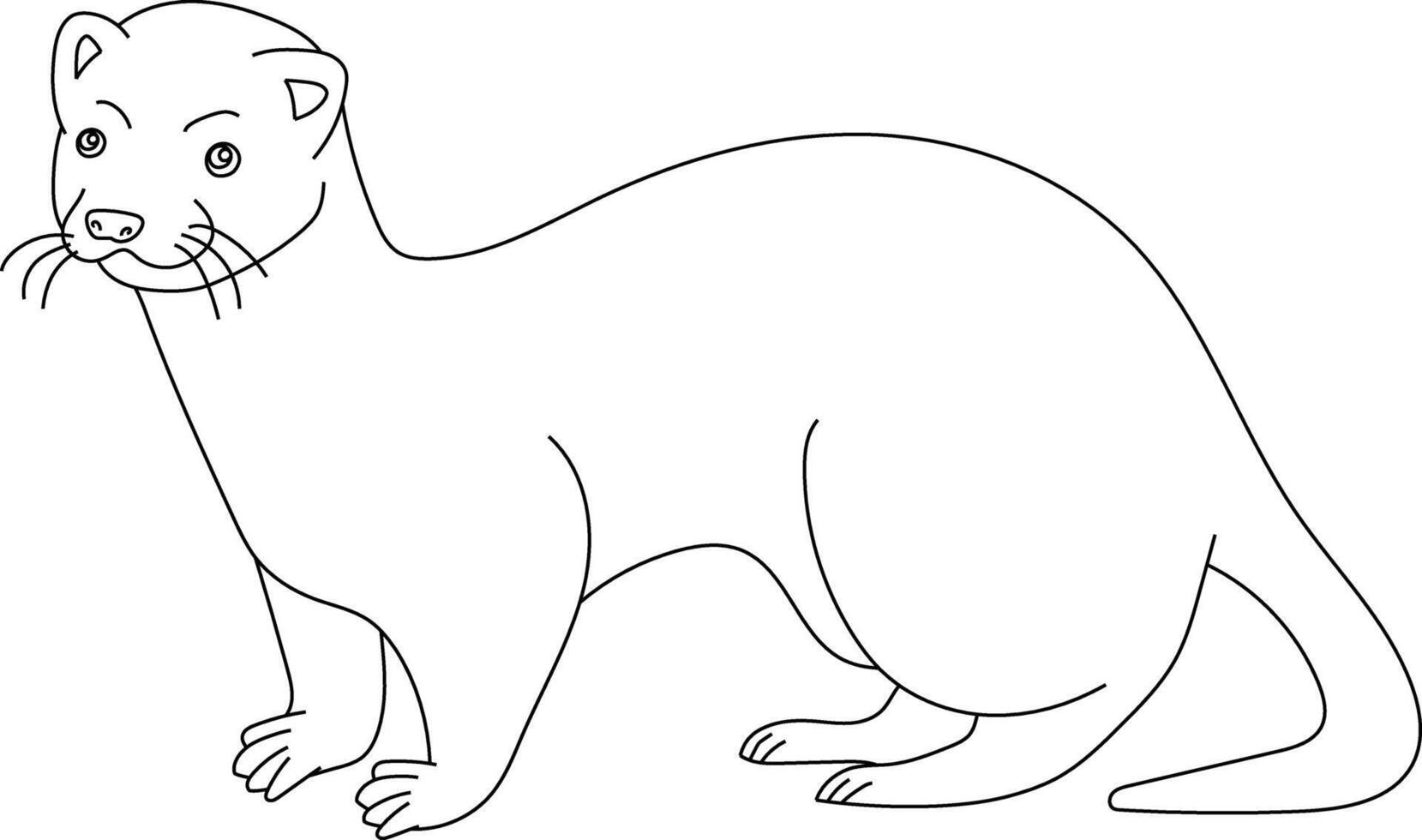 Outline Otter Clipart. Aquatic Animals of the Marine Life vector