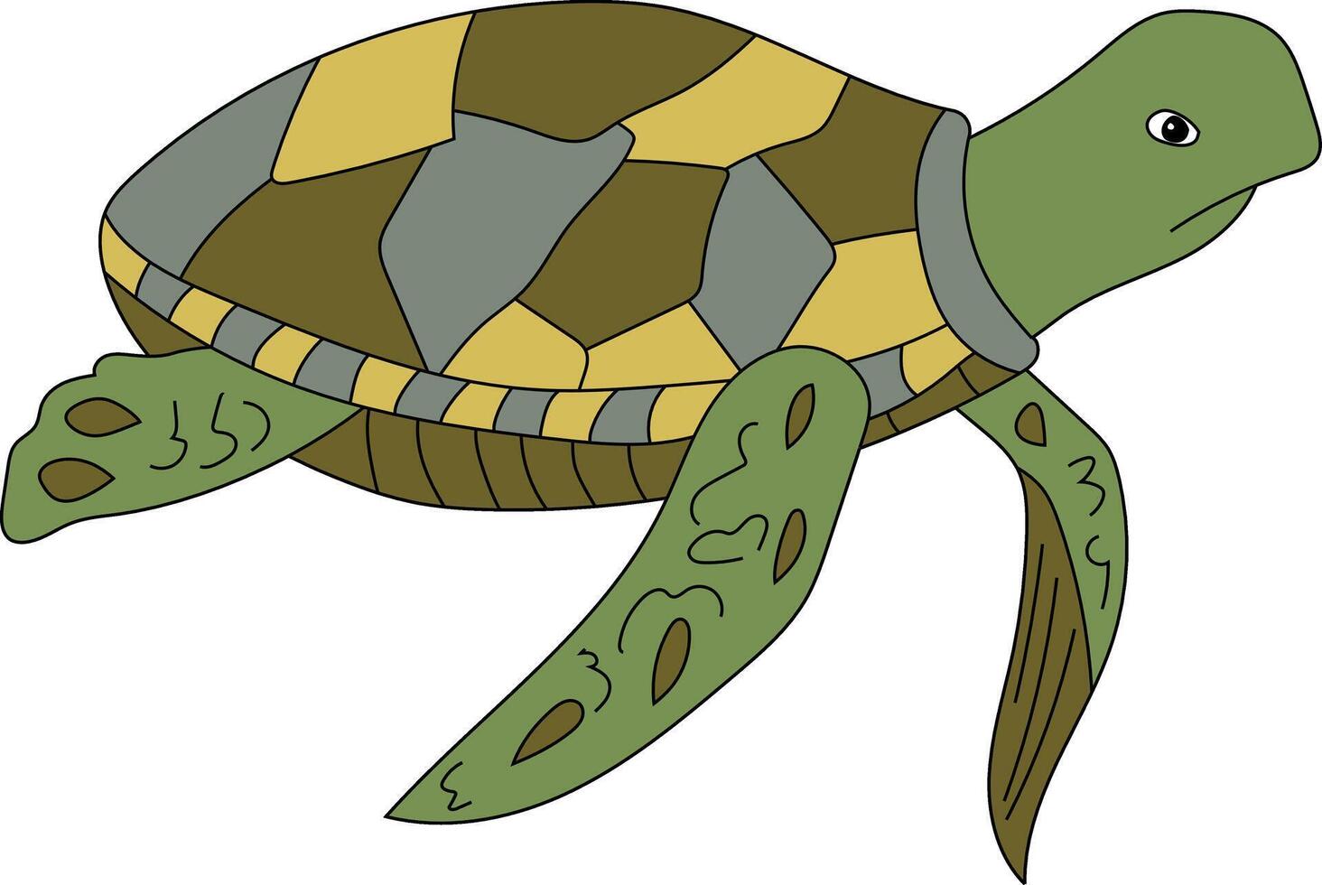 Colorful Sea Turtle Clipart vector