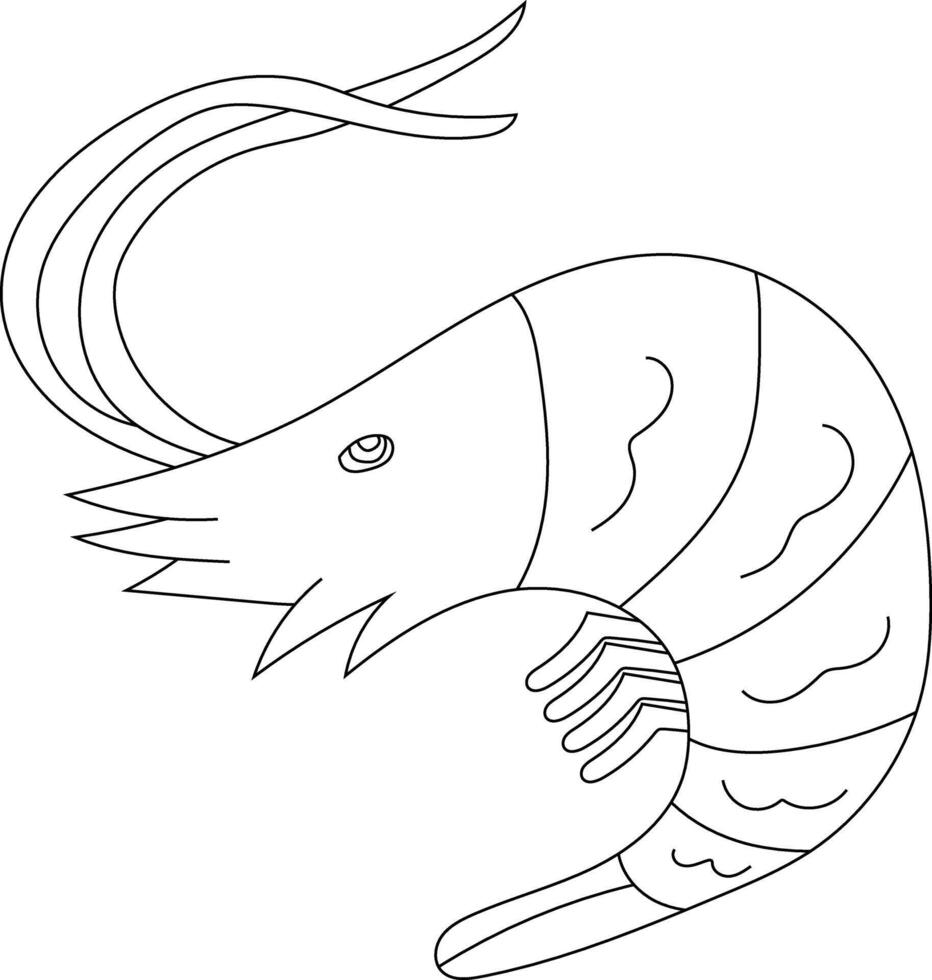 Outline Shrimp Clipart for Lovers of Marine Life vector