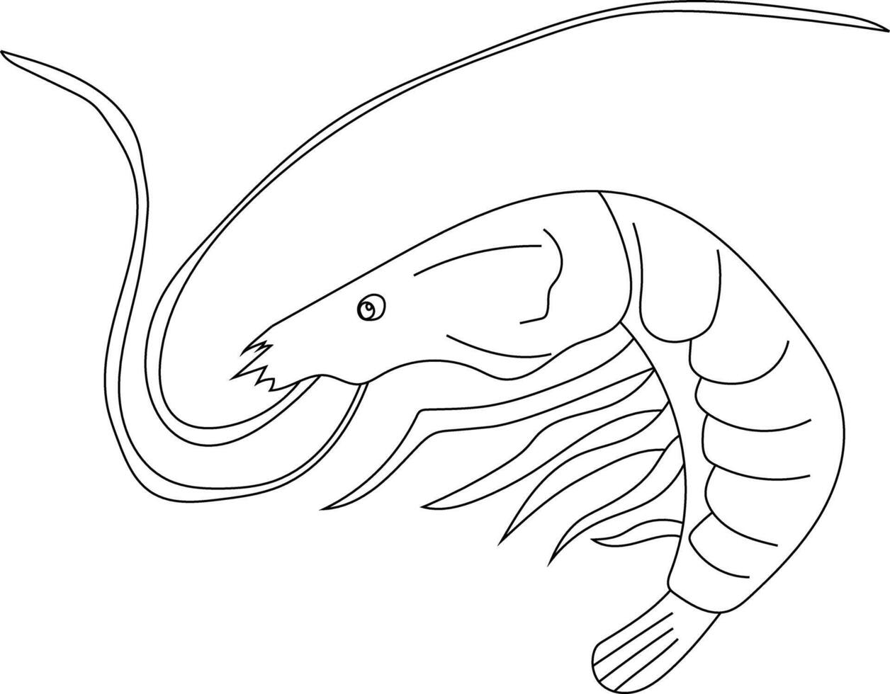 Outline Shrimp Clipart for Lovers of Marine Life vector