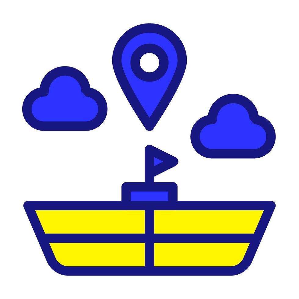 sailing boat of tour and travel fill icon sets vector