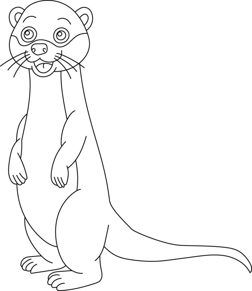 Outline Otter Clipart. Aquatic Animals of the Marine Life vector