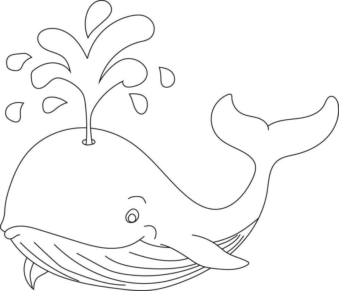 Outline Whale Clipart for Lovers of Ocean Creatures vector