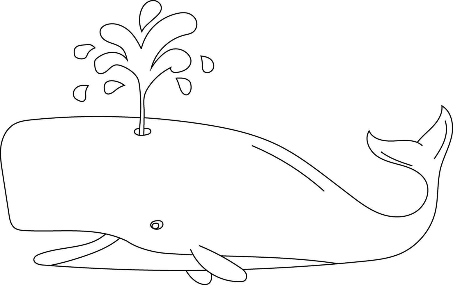 Outline Whale Clipart for Lovers of Ocean Creatures vector