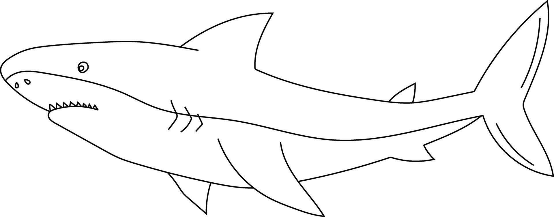 Outline Shark Clipart for Lovers of Sea Animals vector