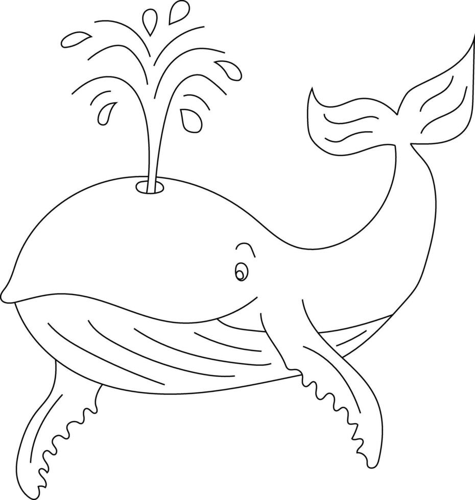 Outline Whale Clipart for Lovers of Ocean Creatures vector