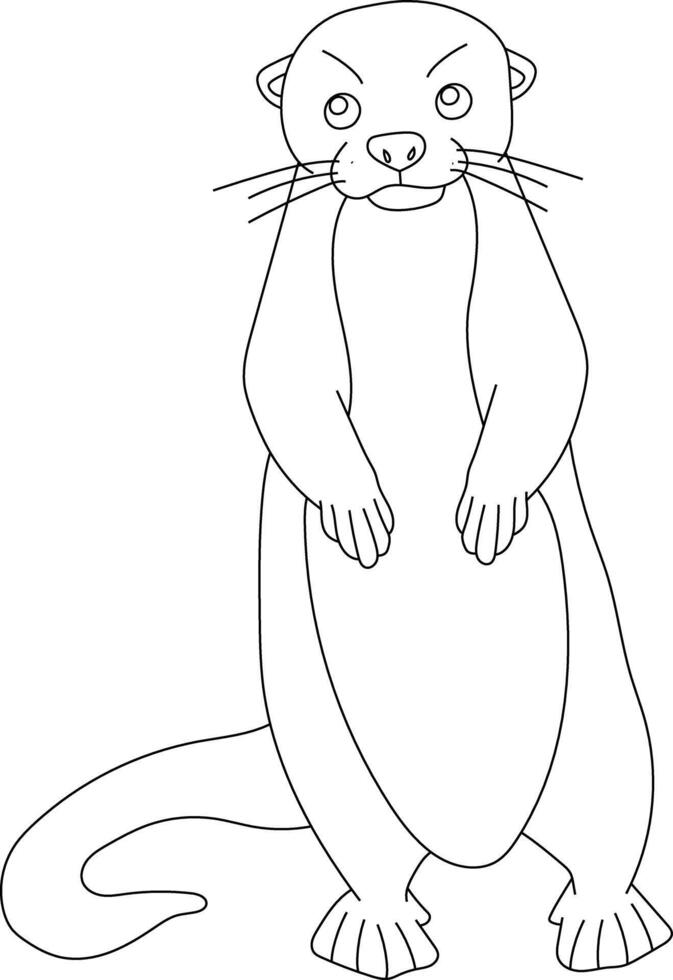 Outline Otter Clipart. Aquatic Animals of the Marine Life vector