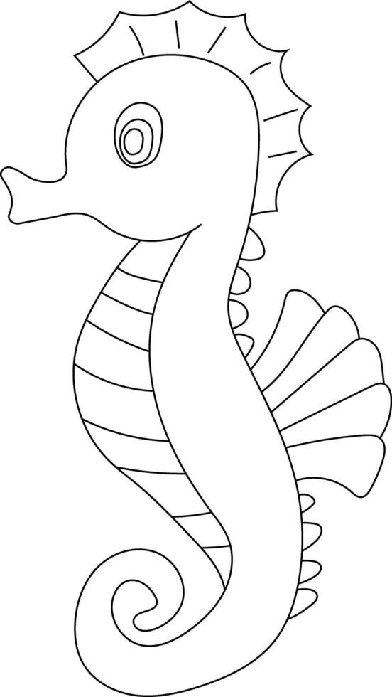 Outline Seahorse Clipart for Lovers of Ocean Creatures vector