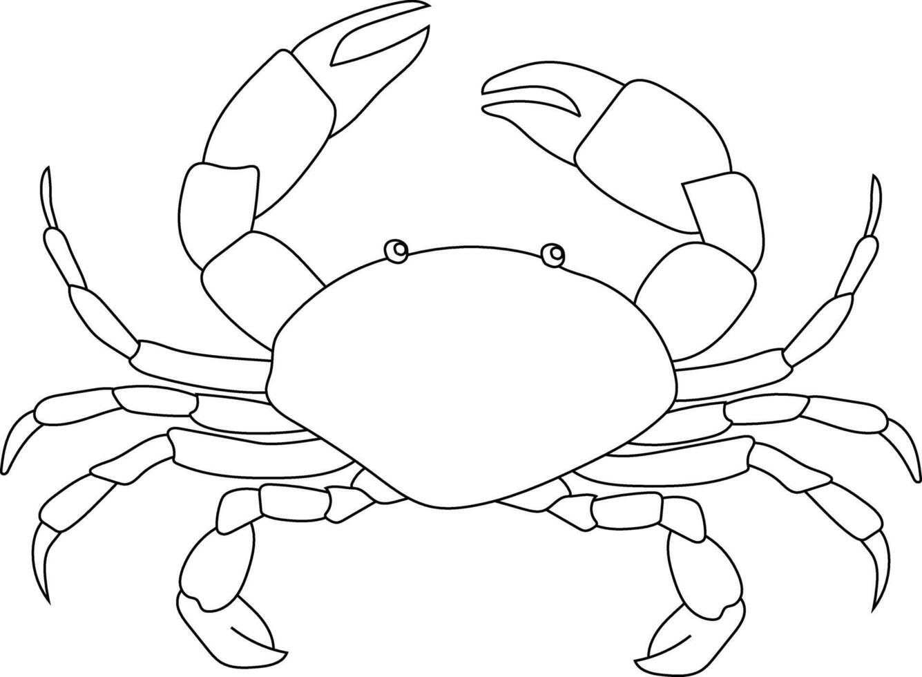 Aquatic Animal. Outline Crab Clipart vector