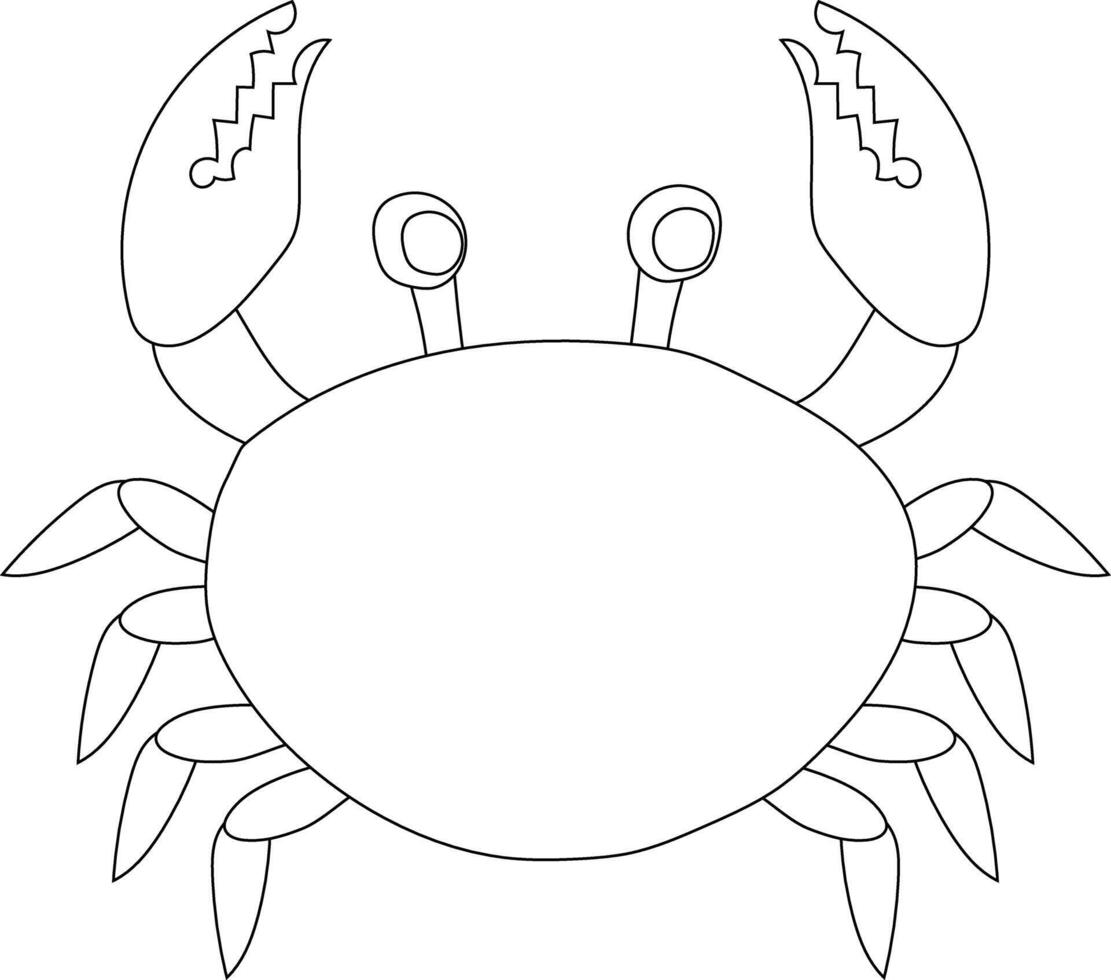Aquatic Animal. Outline Crab Clipart vector