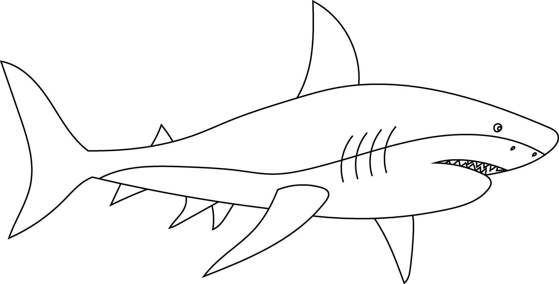 Outline Shark Clipart for Lovers of Sea Animals vector