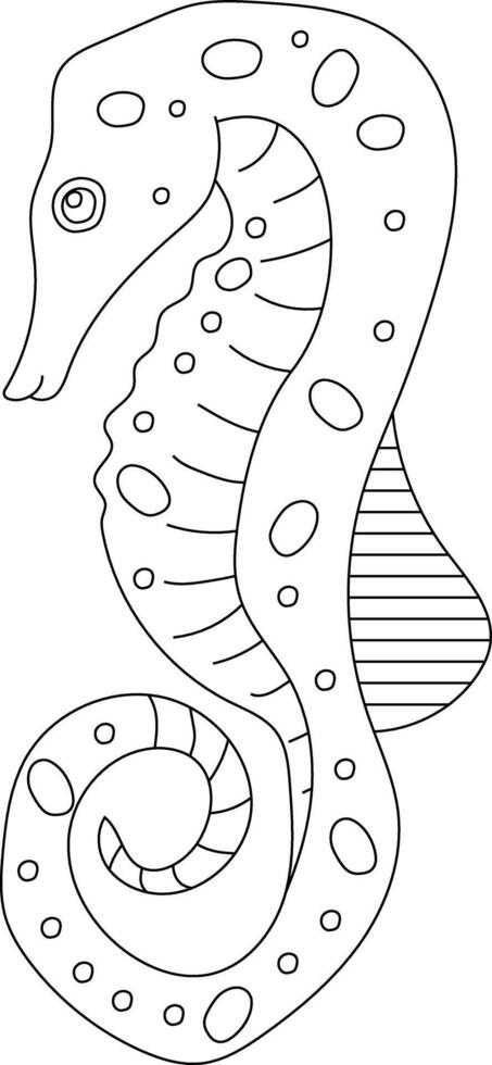 Outline Seahorse Clipart for Lovers of Ocean Creatures vector