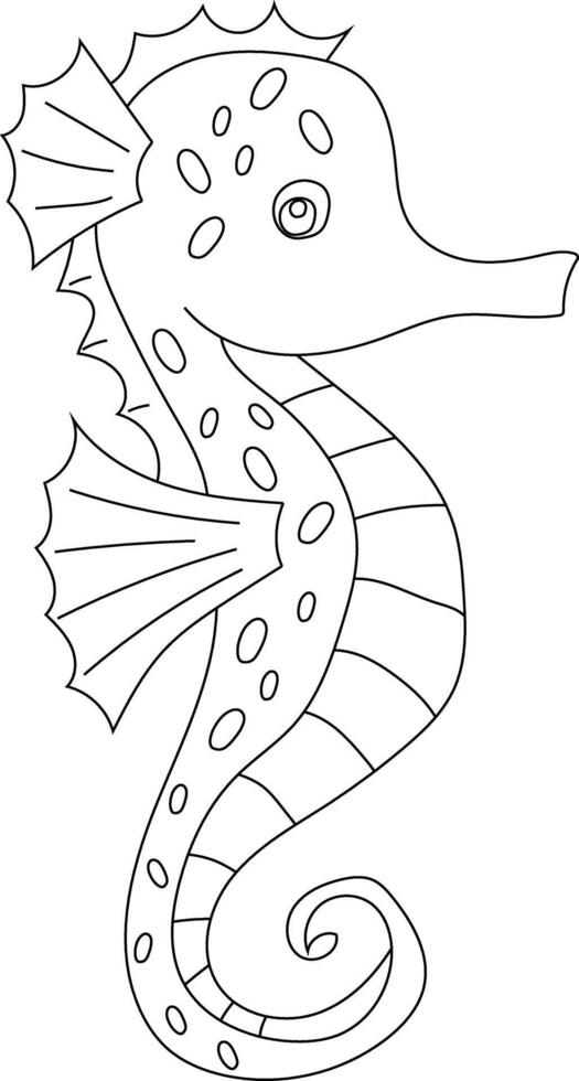 Outline Seahorse Clipart for Lovers of Ocean Creatures vector