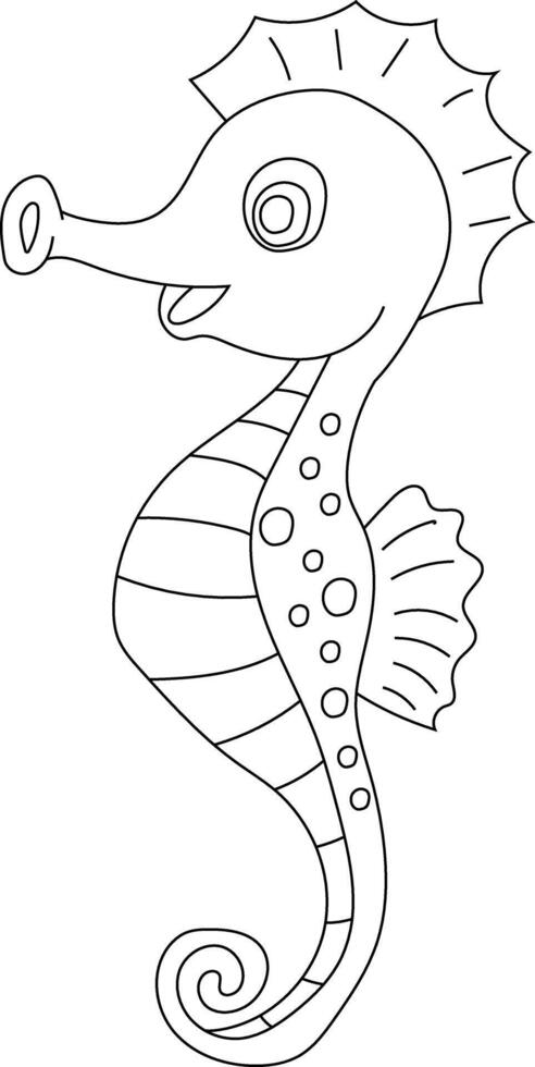 Outline Seahorse Clipart for Lovers of Ocean Creatures vector