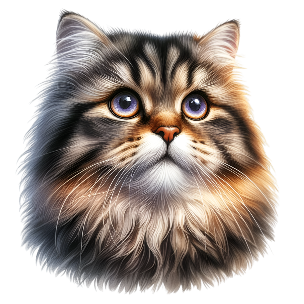 AI generated A cute cat sits alone png