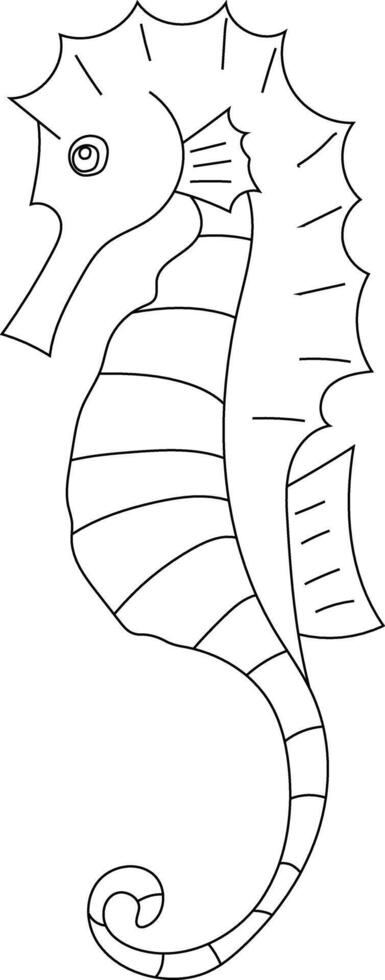 Outline Seahorse Clipart for Lovers of Ocean Creatures vector