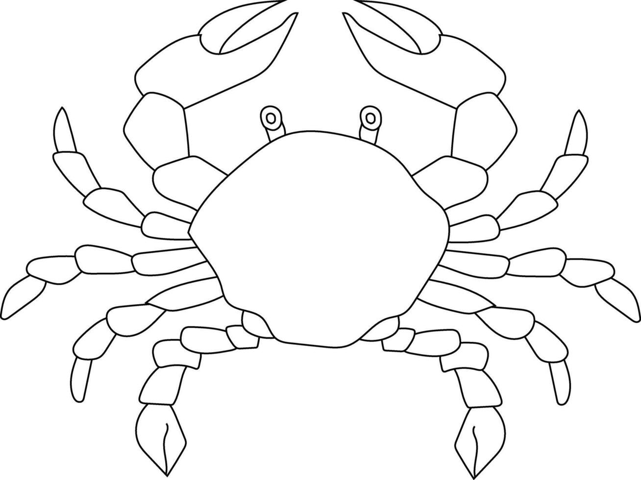 Aquatic Animal. Outline Crab Clipart vector