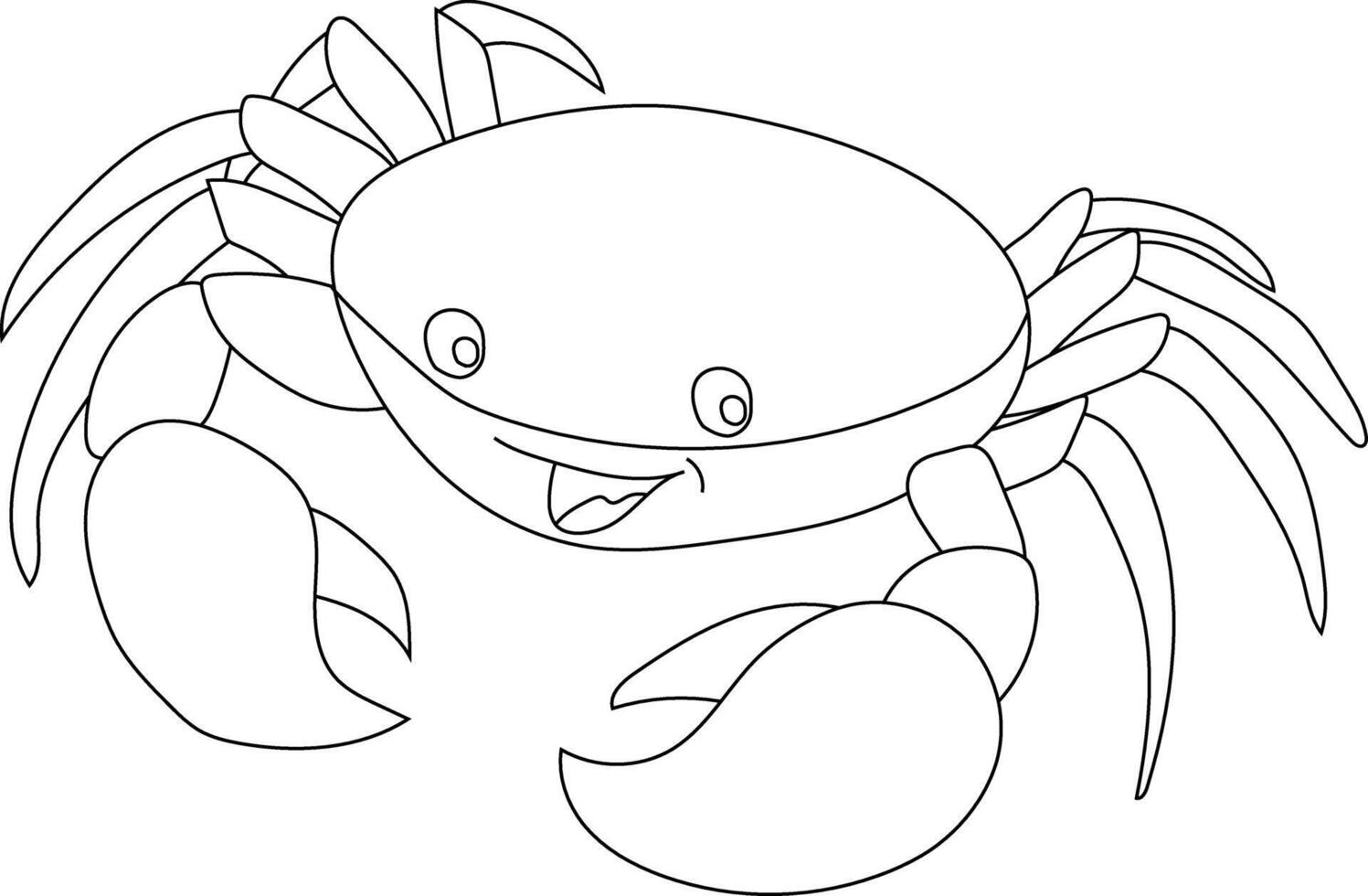 Aquatic Animal. Outline Crab Clipart vector