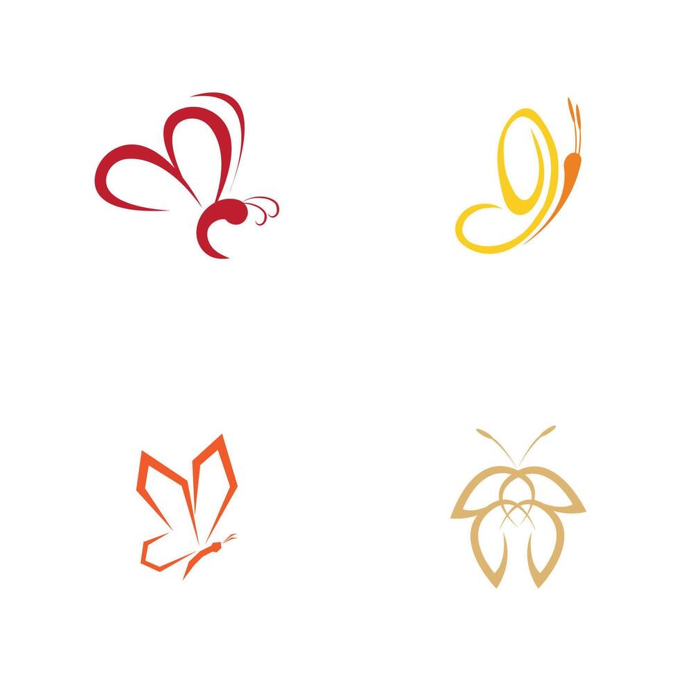 logo y símbolo mariposa vector