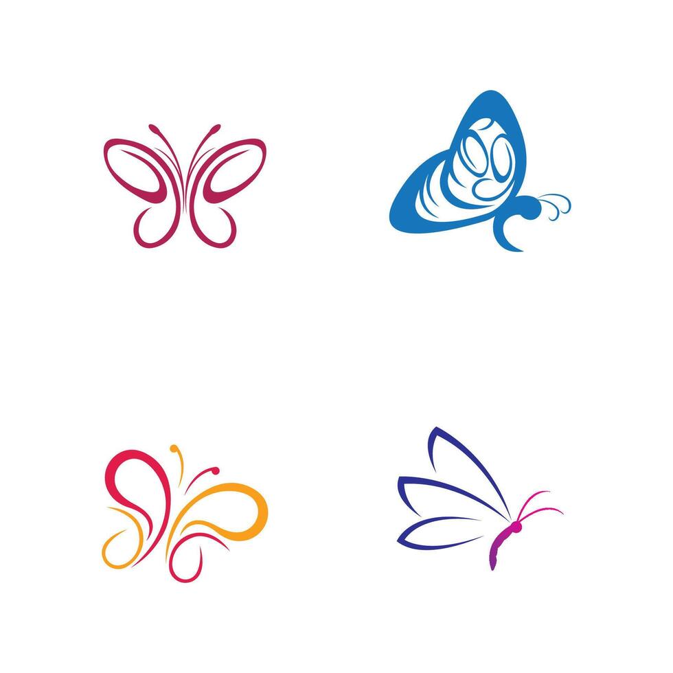 logo y símbolo mariposa vector