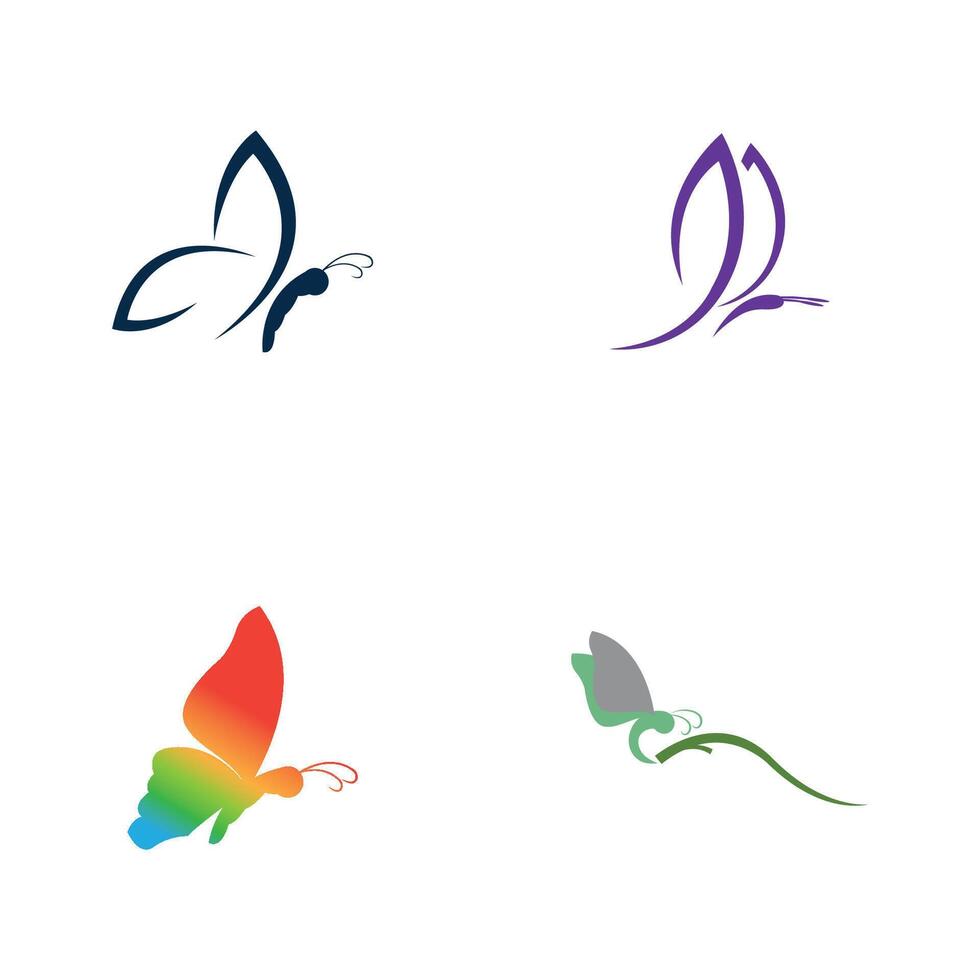 logo y símbolo mariposa vector