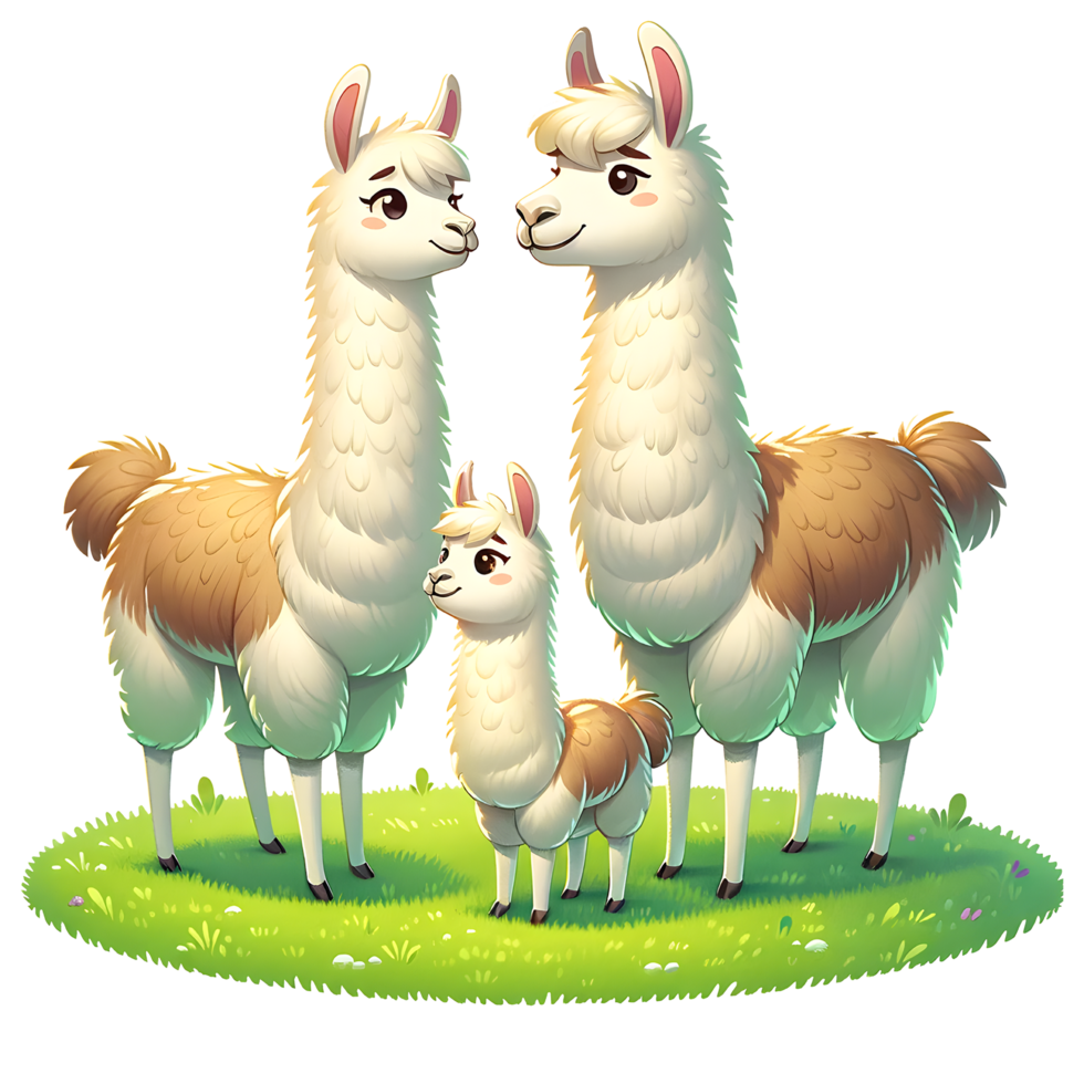 AI generated Llama Warm family illustration png