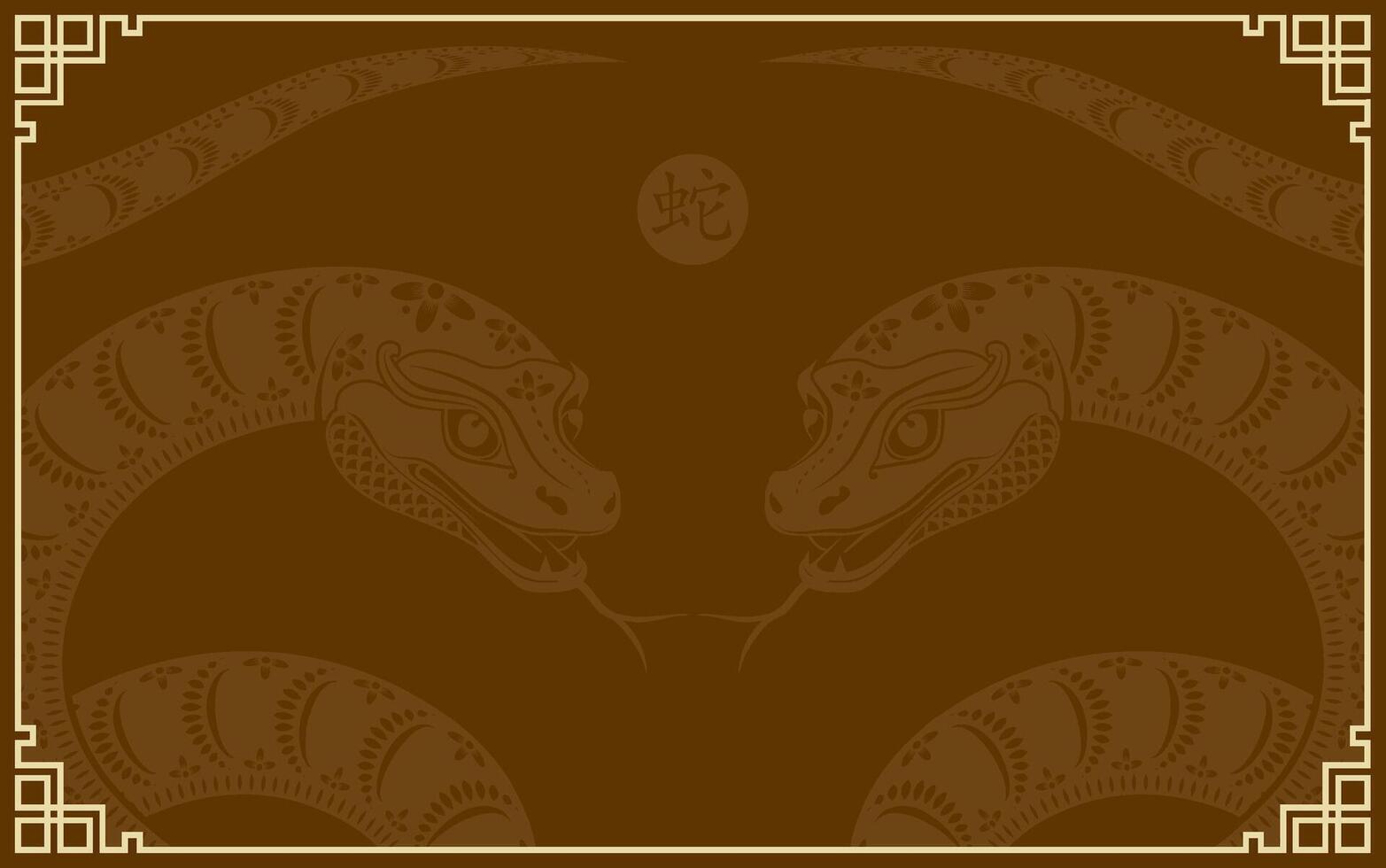 Happy Chinese new year 2025 Zodiac sign, year of the Snake vector