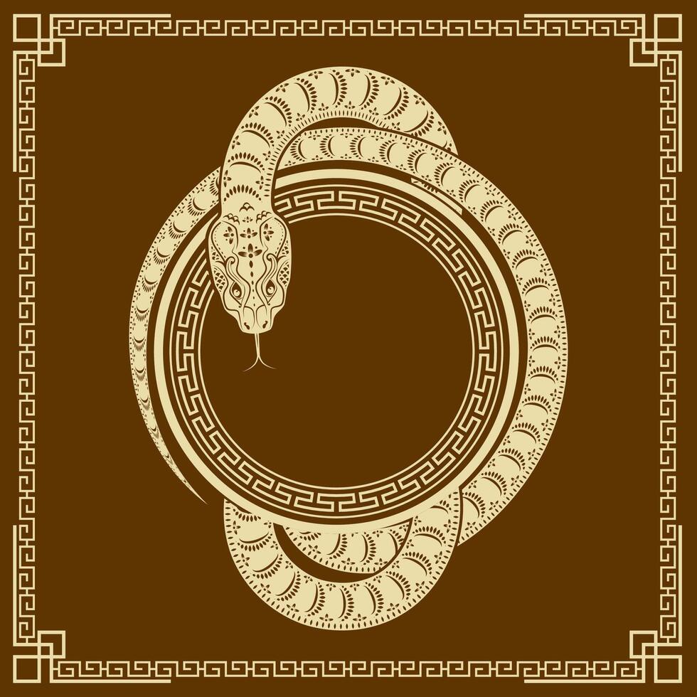 Happy Chinese new year 2025 Zodiac sign, year of the Snake vector