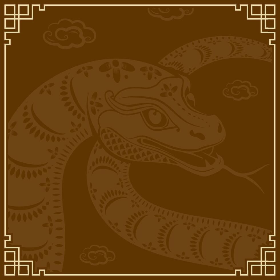 Happy Chinese new year 2025 Zodiac sign, year of the Snake vector