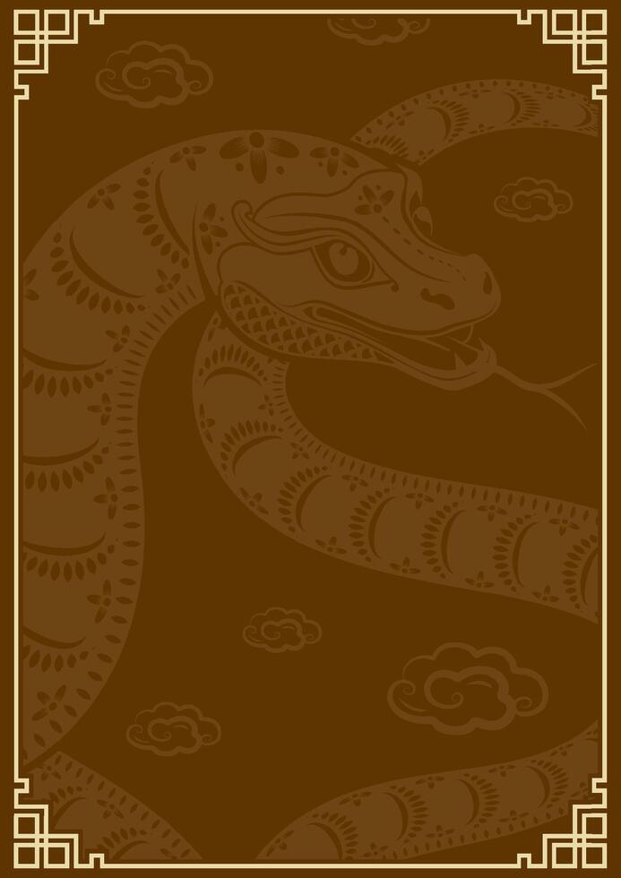 Happy Chinese new year 2025 Zodiac sign, year of the Snake vector