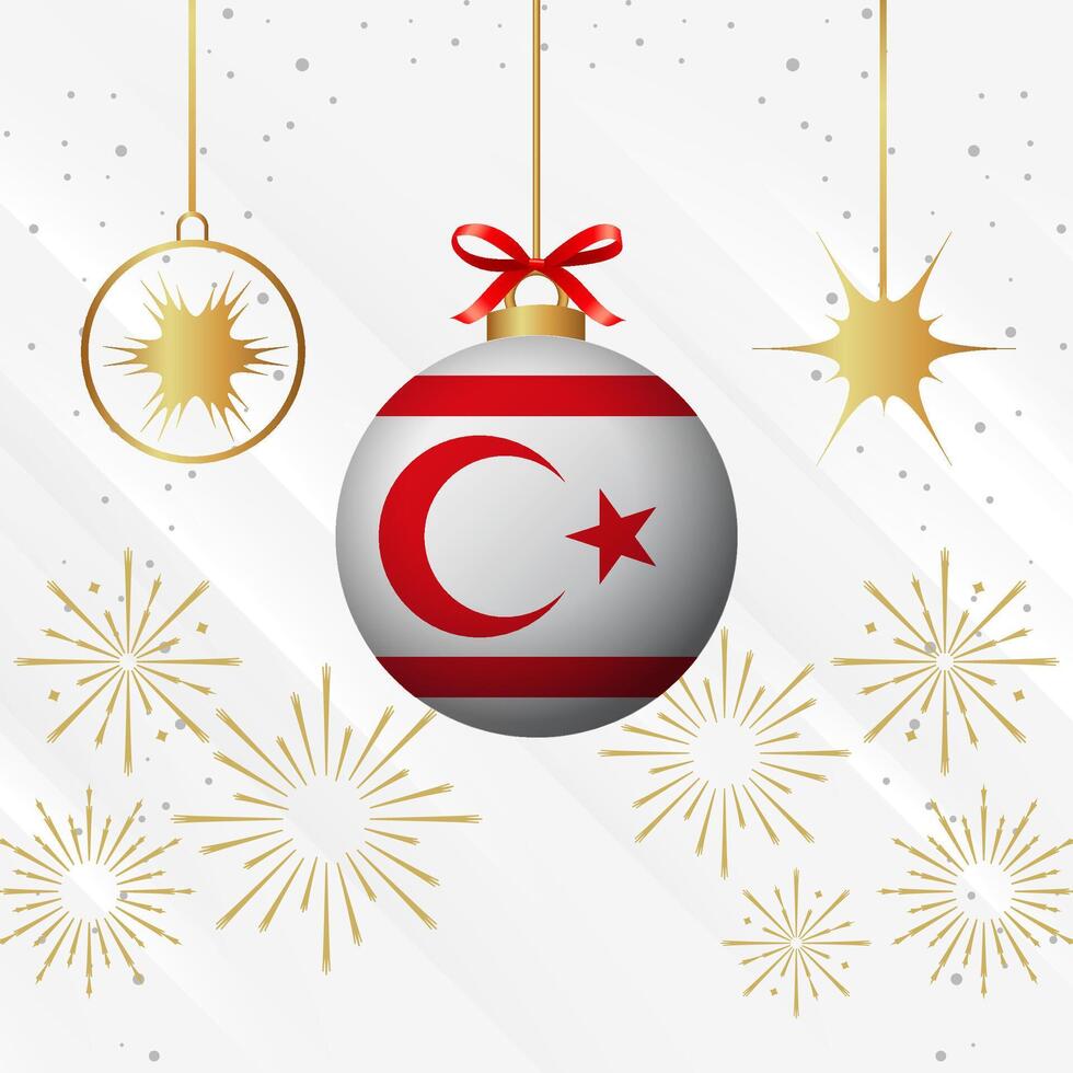 Christmas Ball Ornaments Northern Cyprus Flag Celebration vector
