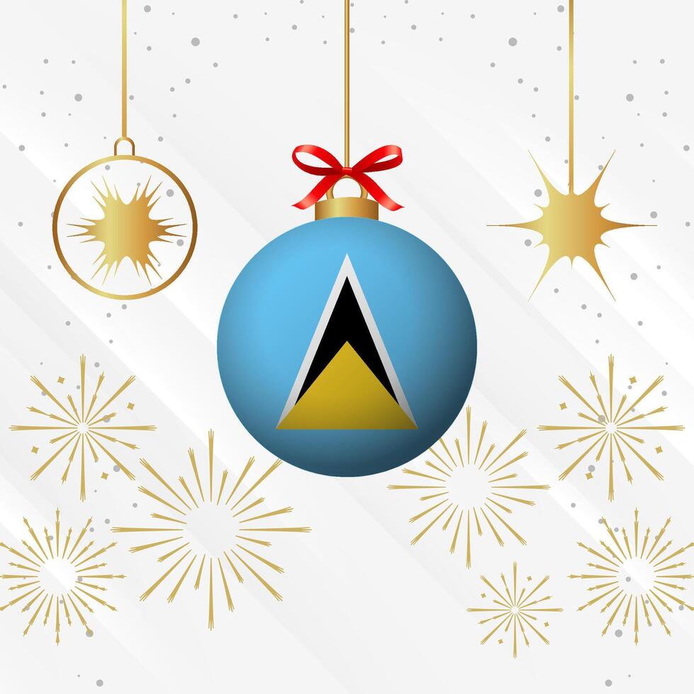 Christmas Ball Ornaments Saint Lucia Flag Celebration vector