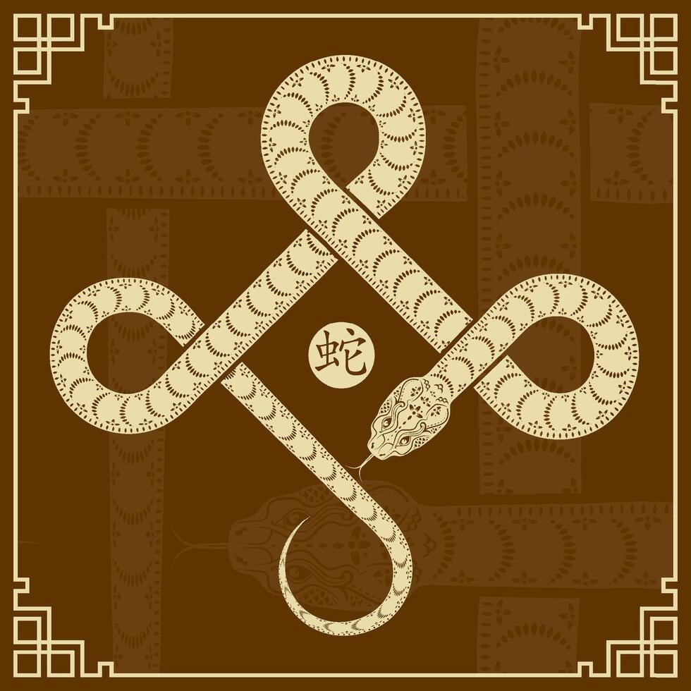 Happy Chinese new year 2025 Zodiac sign, year of the Snake vector