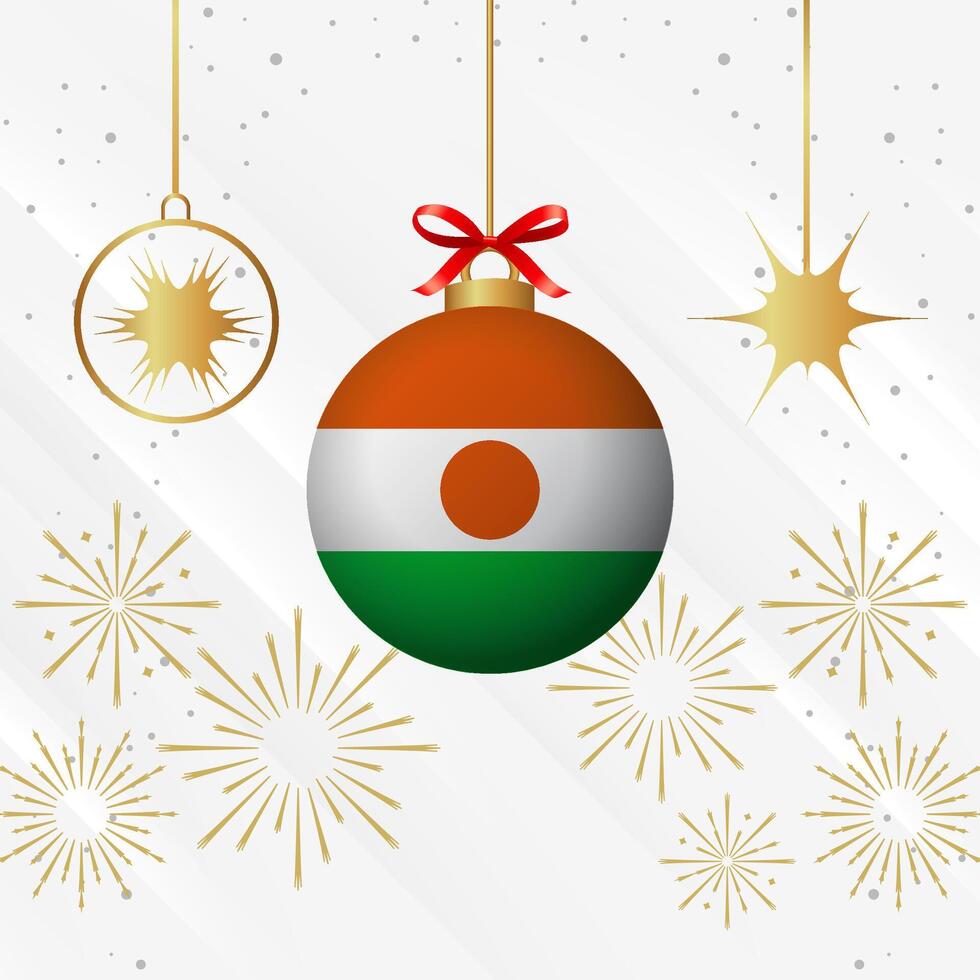 Christmas Ball Ornaments Niger Flag Celebration vector
